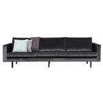 3 Sitzer Sofa RODEO Samt grau Lounge Couch Garnitur Loungesofa Dreisitzer