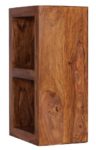 FineBuy Standregal Massivholz Sheesham 88 cm hoch 2 Böden Design Holz-Regal Naturprodukt Beistelltisch Landhaus-Stil dunkel-braun Wohnzimmer-Möbel Unikat Echtholz Couchtisch viereckig Anstelltisch