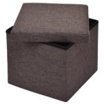 COSTWAY Sitzhocker mit Stauraum Sitzwürfel Sitzbox Sitzbank Aufbewahrungsbox Ottomane faltbar Farbwahl 38x38x38cm (braun)