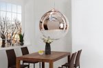 Edle Design Hängelampe GLOBE 40cm Glas Kupfer Kugelleuchte Hängeleuchte Lampe