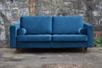 Sofa Venice Vintage Samt Blau 3 Sitzer 230