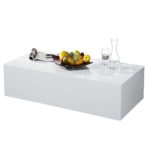 Design Couchtisch MONOBLOC XL 100cm hochglanz weiss