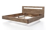 Woodkings® Holz Bett 180x200 Marton Doppelbett Akazie gebürstet Schlafzimmer Massivholz Design Doppelbett Schwebebett massive Naturmöbel Echtholzmöbel günstig