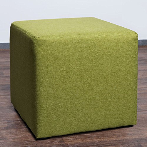 Möbelbär 8008-35 Sitzwürfel 45 x 45 x 45 cm, bezogen mit hochwertigem Sawanna Struktur, Webstoff, lime grün