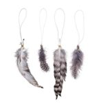 Deco Feather, Nature, Feather L10 cm, Pack of 4