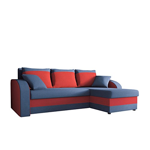 Ecksofa Kristofer, Design Eckcouch Couch! mit Schlaffunktion, zwei Bettkasten, Farbauswahl, Wohnlandschaft! Bettfunktion! L-Form Sofa! Seite Universal!