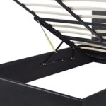 Festnight Polsterbett Doppelbett Bett Ehebett aus Kunstleder mit Bettkasten 140x200cm ohne Matratze Schwarz