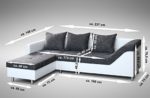 Sofa Couch Ecksofa Eckcouch Sofagarnitur in weiss / graubraun - Lissabon 2- L