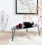 milanari hochwertiger Designer Couchtisch Gartentisch retro 50er-Jahre Design "Rozy M" schwarz 111 x 73 x 32 cm
