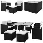 21tlg PolyRattan Sitzgarnitur Gartengarnitur Lounge Gartenset Sitzgruppe Essgruppe Gartenmöbel Rattan