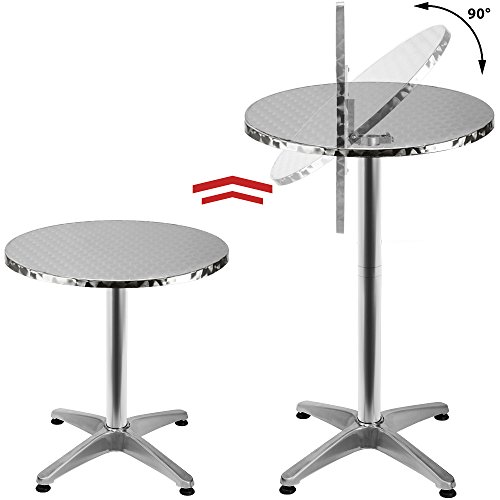 2in1 Stehtisch klappbar Bistrotisch Aluminium Edelstahlplatte höhenverstellbar 70cm oder 110cm Partytisch Tisch 60Ø cm