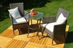3-tlg. Gartenmöbel-Set "Venezia" Balkon-Set Rattan (Tisch + 2 Sessel)