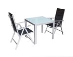 3tlg. Alu Gartenmöbel-Set Gartengarnitur Balkonmöbel-Set GM3 80x80MG …