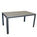 5tlg. Gartengarnitur 150x90cm Aluminium Gartentisch mit Polywood Tischplatte inkl. Alu Hochlehner mit 4x4 Textilenbespannung Sitzgruppe Gartenmöbel Set