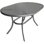 5tlg. Gartengarnitur Terrassenmöbel Gartenmöbel Set Sitzgruppe Sitzgarnitur Aluminium Glastisch oval 140x90cm + 4x Hochlehner 2x2 Textilen