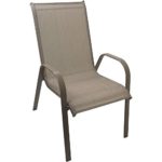 7tlg Gartengarnitur Sitzgruppe Gartenmöbel Set Aluminium Gartentisch mit Polywood Tischplatte 205x90cm Stapelstuhl pulverbeschichtet mit Textilenbespannung Champagner