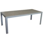7tlg. Sitzgruppe Gartengarnitur Gartenmöbel Terrassenmöbel Set Sitzgarnitur Aluminium Polywood Tisch 205x90cm + 6x Hochlehner 2x2 Textilen