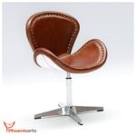 Echtleder Vintage Ledersessel Braun Design Sessel Loft Drehsessel Lounge Clubsessel Möbel NEU 537