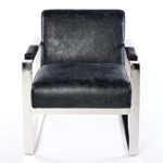 Echtleder Vintage Ledersessel Schwarz Wartezimmer Sessel retro Design 645