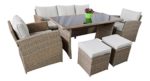 Garten Loungemöbel Havanna in natur Gartenmöbel Essgruppe aus Polyrattan von Jet-Line