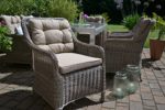 Gartenmöbel Set Tisch, Bank und 4 Sessel Rattan Polyrattan Geflecht "Paris-7"sand-grau