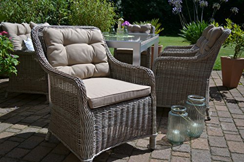 Gartenmöbel Set Tisch, Bank und 4 Sessel Rattan Polyrattan ...