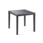Gartentisch Rattan Optik ohne Schirmloch Tisch schwarz 79 x 79 cm Bistrotisch Beistelltisch
