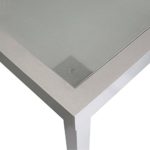 Lagerräumung - Gartentisch Aluminium Glastisch mit satinierter Glasplatte Silbergrau 150x90cm Gartenmöbel Terrassenmöbel Balkonmöbel Beistelltisch