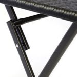Nexos Tisch in Rattan-Optik Balkontisch Gartentisch Klapptisch schwarz 61 x 61 x 75 cm eckig Campingtisch Kunststoff robust stabil wetterfest pflegeleicht klappbar