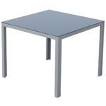 Outsunny® Alu Gartentisch Balkontisch Terrassentisch Esstisch Tisch mit Glasplatte 87x87cm