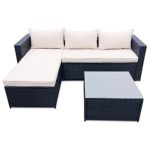 POLY RATTAN Set Gartenmöbel Rattan-Lounge Gartenset Sofa Garnitur Couch-Eck