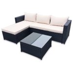 POLY RATTAN Set Gartenmöbel Rattan-Lounge Gartenset Sofa Garnitur Couch-Eck