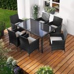 Parent Polyrattan Gartenmöbelset Elegance 7-9tlg Schwarz Poly Rattan Sitzgarnitur Gartenmöbel Garten-Garnitur Gartenset Sitzgruppe Lounge Essgruppe Tisch Sessel Stühle
