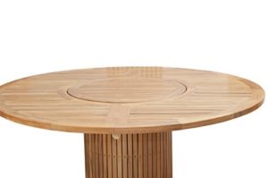 Ploß Gartentisch rund 160 cm für 7-8 Personen – Teakholztisch mit