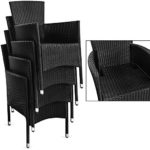 PolyRattan Sitzgruppe Gartenmöbel Lounge Sitzgarnitur Essgruppe stapelbare Stühle wetterfestes Polyrattan 7cm Sitzauflagen MODELLAUSWAHL
