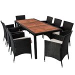 Polyrattan Essgruppe Rimini XL für 8 Personen mit Akazienholz Tischplatten