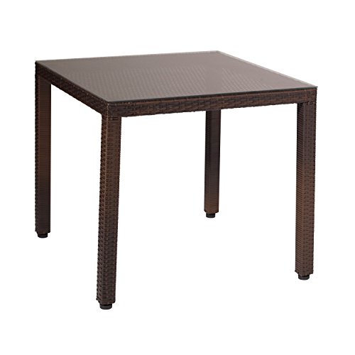 Rattan Tisch braun 80x80x74cm Tisch Gartentisch Gartenmöbel Terassentisch