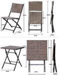 Terrasse Balkonmöbel Faltbare Bistro-Möbel-sets, Holz Harz und Rattan Gartentisch-Set, 3-teilig Klapptisch und Stühle
