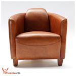 Vintage Ledersessel Braun Echtleder Sessel Design Lounge Clubsessel Sofa 543