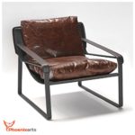 Vintage Relaxsessel Echtleder Sessel Design Lounge Ledersessel Braun Clubsessel Sofa 457
