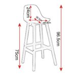 WOLTU® #509 2 x Barhocker 2er Set Barstuhl aus Kunststoff Holz mit Lehne Design Stuhl Küchenstuhl