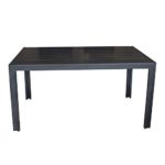 Wohaga® Gartentisch Terrassentisch mit Polywood / Non Wood - Tischplatte 150x90cm Aluminium - Schwarz / Gartenmöbel Terrassenmöbel