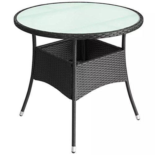 vidaXL Gartentisch Außentisch Terrassentisch Tisch Poly Rattan 60x74cm Schwarz