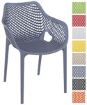 CLP Stapel-Stuhl AIR XL, Bistrostuhl stapelbar, max. Belastbarkeit: 130 kg, Gartenstuhl Kunststoff, Sitzhöhe 44 cm, tolle Wabenoptik
