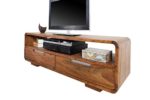 DuNord Design Sideboard PANAJI TV-Board Lowboard 130 cm Sheesham Massivholz natur TV Möbel
