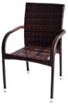 Gartenmöbelgruppe Polywood Rattan Set 7-teilig in braun sechs Sessel ein Tisch 160x90 cm