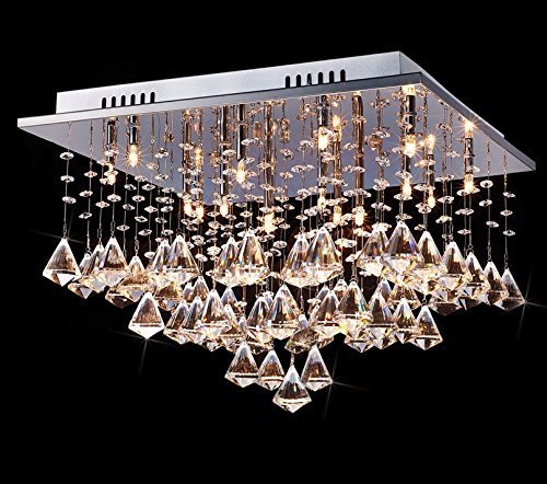 Unimall 4368736 Kristall-Deckenleuchte modernes Stil Kronleuchter elegante Deckenlampe 460*460*310mm