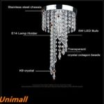 Unimall Moderne Kristall-Kronleuchter Deckenlampe Ø 20 cm perfekt für Schlafzimmer Kinderzimmer oder Küche