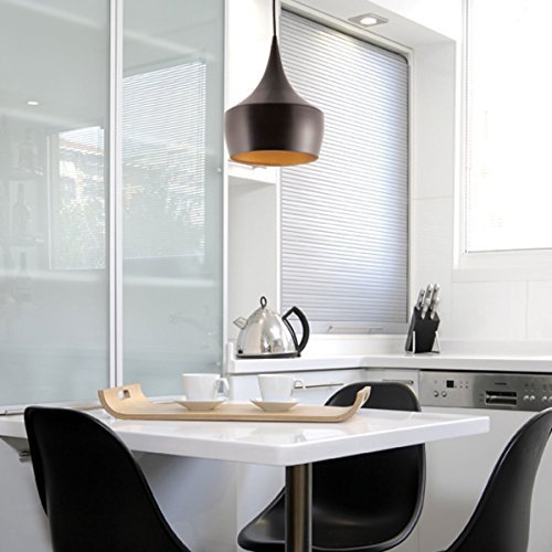 Unimall Pendelleuchte Modern Hängeampe Schwarz Design innen gold E27 für Wohnzimmer Schlafzimmer Essbereich Küche Flur