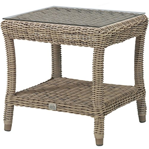 4Seasons Outdoor Buckingham Beistelltisch 60 x 60 cm Polyrattan pure 211733